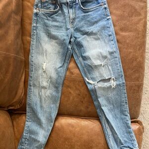 Zara Light Blue Distressed mom Jeans